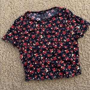 Forever 21 floral crop top (lettuce edge)